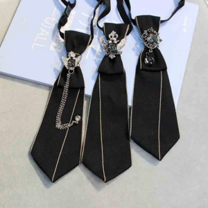 Men Vintage Adjustable Necktie Gothic for Rhinestone Metal Chain Bow Tie Pre-Tied Luxury Wedding Decorative Bowt