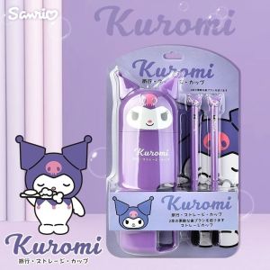 Sanrio Kuromi Toothbrush Set Hello Kitty Cinnamoroll Kawaii Cartoon Student Multifunctional Toothbrushwashing Cup Girls Gifts