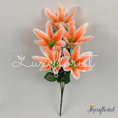 BUNGA LILY BINTIKCABANG 5 HIASAN ARTIFICIAL DEKORASI WEDDING DAN PELAMINAN