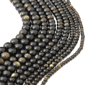 4/6/8/10/12มม.ธรรมชาติ6A เกรดออปสิเดียนสีทองลูกปัดทรงกลมสําหรับเครื่องประดับทํากําไล DIY สร้อยคอวัสดุผลการค้นหา