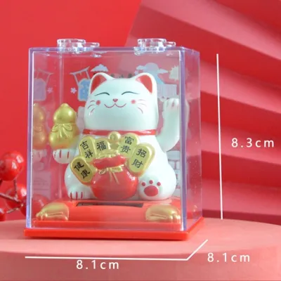 Mèo Thần Tài Vẫy Tay Dùng Năng Lượng Mặt Trời MS 335- Tài Vận Phú Quý Trưng Bàn Thờ Ông Địa Bàn Làm Việc