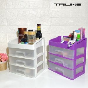 Rak Penyimpanan Multifungsi 3 Susun Jumbo - Organizer Make Up & Skincare Warna Pastel