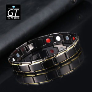 Titanium Steel Fashion Bracelet Men’s Magnetic Therapy Bracelet Magnetic Therapy Relieves Joint Discomfort Men’s Versatile Accessories