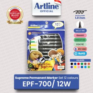 ARTLINE Spidol Supreme Permanent Marker Set 12 Colours EPF-700/12W