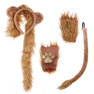 Lion Ears Headband and Tail Costume Kit for Kids and Adults Brown Lion Headband Paws And Tail Lion Headband Costume
