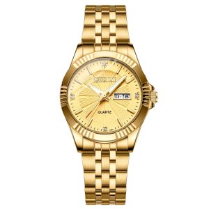 CHENXI Fashion Golden Mens Womens Watches Classic Stainless Steel Quartz Watch Men Waterproof Luxury Business Wristwatch