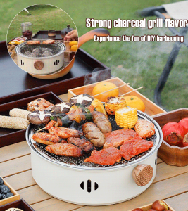 Portable Charcoal Grill Multifunctional Outdoor Barbecue Surrounds Camping Portable Tea Roasters
