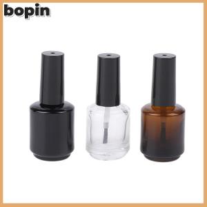 Bopin 15ml Transparent Glass Nail Polish Bottle Empty With Lid Brush Cosmetic Containers Nail Glass Bottles With Brush
