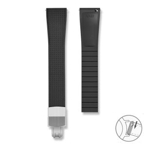 FKM Watch Band Fluoro Rubber Strap 18/19/20/21/22mm Quick Release Folding Clasp Cut to Size Replace Watch Bracelet for Men Women2026
