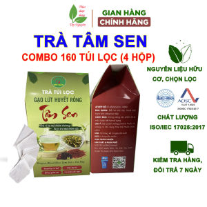 160 gói trà tâm sen túi lọc Bảo Khang trà gạo lứt tim sen bổ máu nhiệt miệng giảm cân ngủ ngon bổ mắt