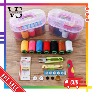 Set Alat Peralatan Jahit Menjahit Baju / Sewing Box Benang Jarum Kancing Peniti Kit Gunting