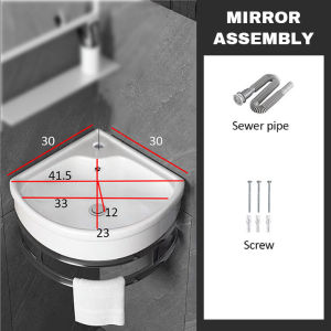 Triangular Basin Cabinet bathroom Sink Bathroom Basin Cabinet Basin Set Wash Basin hotel hotel hanging basin with Mirror and Shelf