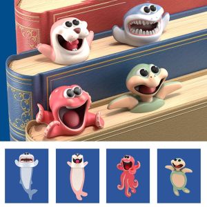 PURETEN  Seal Octopus Funny Ocean Series Stationery Bookmarks Cartoon Animal Style Book Markers School Supplies