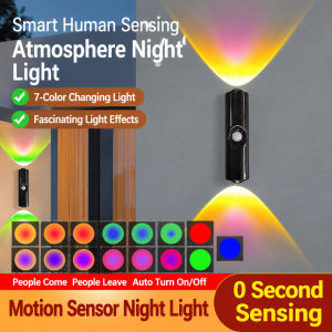 Magnetic Hill Cat Eye Smart Motion Sensor Light USB Rechargeable LED Night Light Wardrobe Cabinet Stair Bedroom Lamp