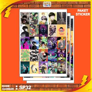 GAMBAR STICKER MOB PSYCHO 100 / STIKER MOB PSYCHO 100 / PAKET STIKER MOB PSYCHO 100 PER 25 PCS / KODESP32