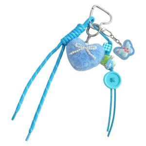 Fashion Heart Keychain Purse Decorations Stylish Backpack Charm Plush Texture for Those Who Love Cute Accessories