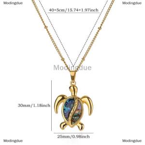 [COD] Modingdue Creative Sea Turtle Conch Pendant Necklace For Women Girls Exquisite Stainless Steel Pendant Clavicle Chain Jewelry Accessories