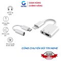 Dây cáp chuyển đổi tai nghe cổng giắc 3.5mm sang chân cắm lightning iphone kèm cổng sạc an toàn - Gutek A3. 