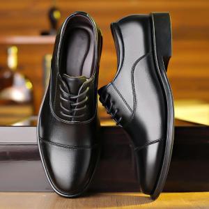 Brand WHITBY ( 3 Days Delivered COD) Men Leather Shoes Business Dress Shoes All-Match Casual Shoes Shock-Absorbing Footwear Wear-Resistant