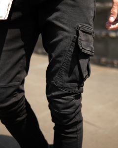 Weird Jeans - Cargo Milano Black - Celana Jeans Cargo Denim Panjang Pria Skinny Fit Hitam Pekat