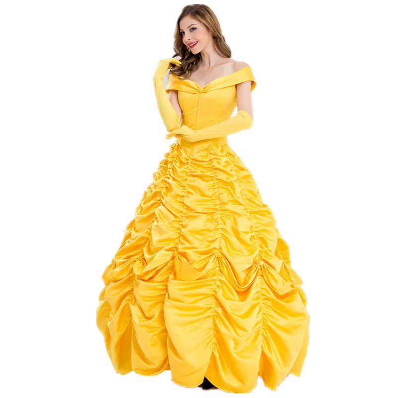 Adult Women Beauty and the Beast Costume Belle Princess Dress Fairy Tale Plus Size Dresses Court Maxi Dress Cake Dress Halloween Party Stage Costumes Lazada Singapore