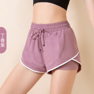 Sports Shorts Womens Fitness Running Yoga Spring and Summer Quick-Drying Anti-Exposure Fake Two Pieces Breathable and Loose Training Shorts ㏇L0514