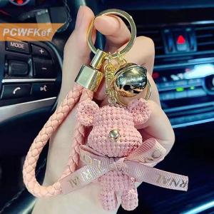 【PCWFKef】 Dễ Thương Nhựa Keychain Quyến Rũ Bow Gấu Mặt Dây Chuyền Cho Phụ Nữ Túi Xe Keyring Điện Thoại Di Động Đồ Trang Sức Mỹ Phụ Kiện Trẻ Em Cô Gái Quà Tặng