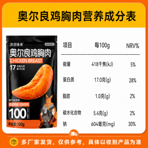 袋鼠先生 100G 即食鸡胸肉 低脂高蛋白 健身高饱腹感 便携袋装代餐 Mr. Kangaroo