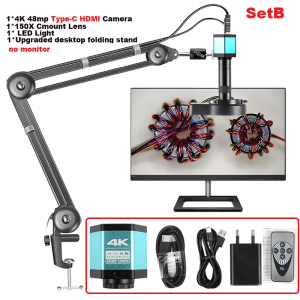 【Philippines spot】YIZHAN 48MP 4K 1080P HDMI Industrial Digital Video Microscope Camera 150X Zoom C Mount Lens SONY Sensor For Digital Image Acquisition