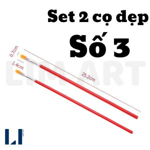 Cọ vẽ cán gỗ màu nước acrylic sơn dầu goauche...Cọ dẹp cán dài chuyên dụng vẽ tranh tô màu tô tượng...