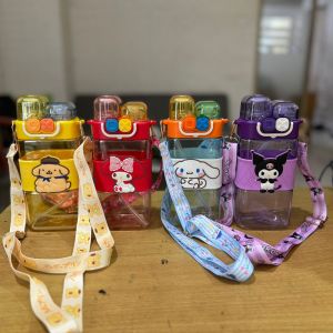 Botol Minum Anak 2in1 Sedotan Dan Teguk Tali Panjang Motif Viral Dan Aesthetic 580ml KML 0105