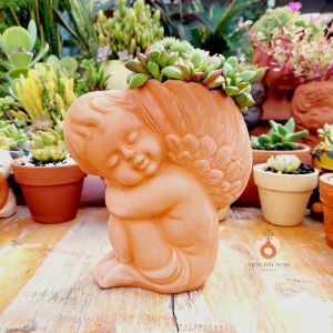 Chậu đất nung Bình Dương - Thiên thần 917 miệng chậu 9cm chiều cao 17cm