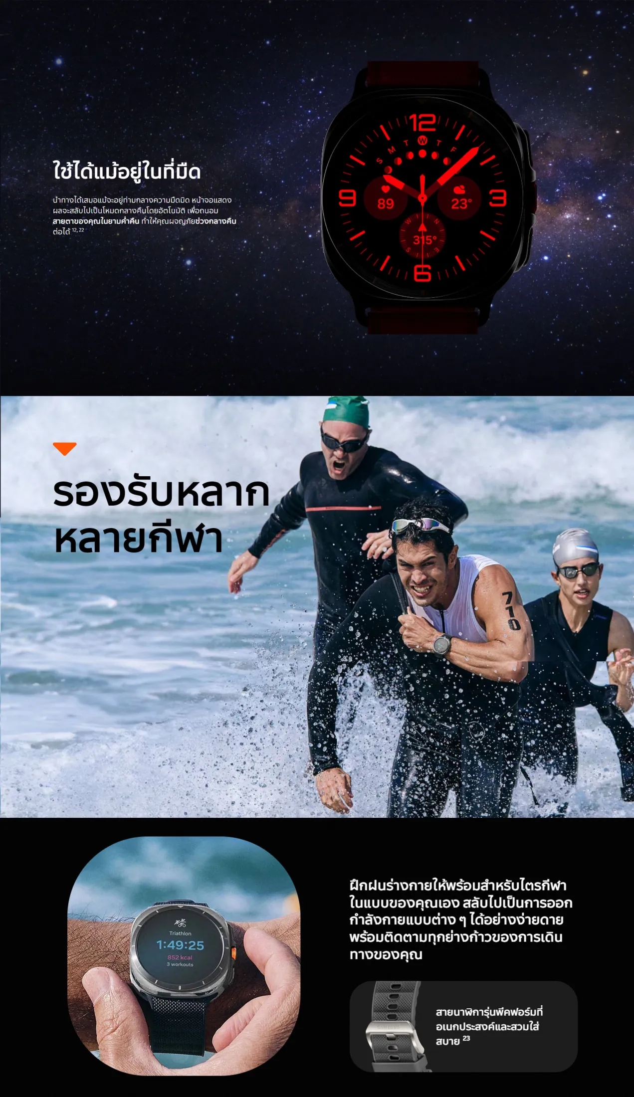 Samsung Galaxy Watch Ultra สมาร์ทวอทช์ไทเทเนียม 47mm ระบบ LTE สี Titanium Gray  สี Titanium Silver  สี Titanium White