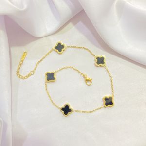 ✨Murah Pol✨Gelang Kaki Clover Titanium Anti Karat Untuk Wanita Korea Four Leaf GLK22