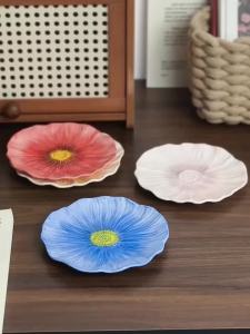 FFBH 6 Inch Floral Ceramic Small Plates Exquisite Dessert Serving Dishes for Afternoon Tea Dessert Serving Plates Tableware K7M2P