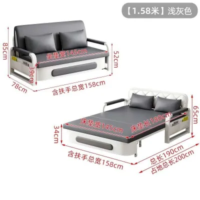 Foldable Sofa Bed With Storage Folding 2 Seater Multifunctional Living Room Bolster Washable