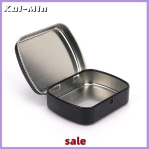 Kui-Min Survival Kit Small Empty Metal Black Flip Storage Box Case For Key Candy