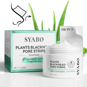 2.0 Nose Pore Strips Blackhead Remover Mask with Salicylic Acid for Face Upgraded Deep Cleansing Pore Peel Off Mask with 100 PCS Nose Black Heads Remover Strips (1.7 Ounce)