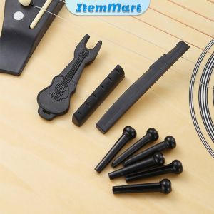 ItemMart Guitar Saddle and Slotted Nut for 6 Strings Acoustic Guitar Parts Accessory Set