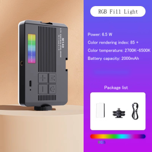RGB Video Light Portable LED Camera Light Panel Full Color Rechargeable DSLR Lighting for Vlog Photography Video Conference
