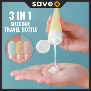 SAVE 3 IN 1 Silicone Travel Bottle Set 60ml Reusable Shampoo Shower Gel Bottles Refillable Botol Travel Set Sabun Syampu T23