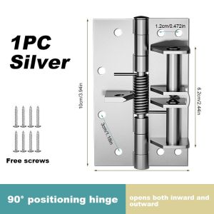 Door Hinge Automatic Close 90° Positioning Spring Hinge Stainless Steel Self Closing Door Hinge for Wooden Door Bathroom