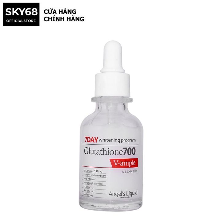 angel's liquid glutathione 700 v-ample 7 Day Whitening Program V-ampoule 30ml K-Beauty Serum dng trng v cp