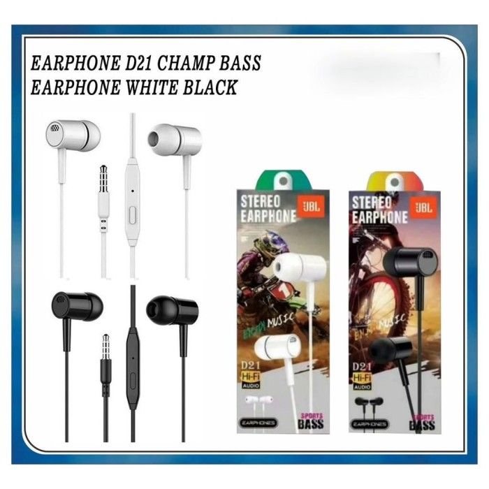 Handsfree Headset Earphone Stereo Headset D21 Sport Bass Lazada