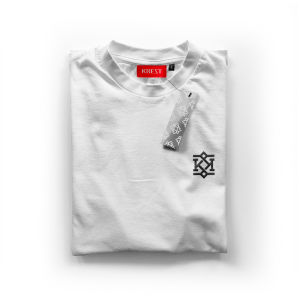 Classic Basic Regular Fit Neutral White  Kaos Premium T-Shirt Embossed Monogram Logo Limited Edition