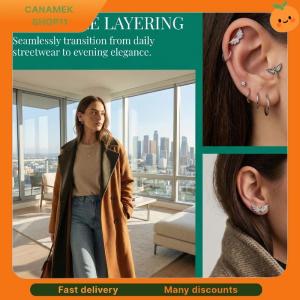 ❣️❣️❣️ Y2K Fashion Hypoallergenic Shiny Wing Cartilage Stud for Girls Everyday Wear