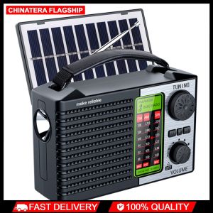 Lightweight Solar Radio with AM FM SW Bands and Bluetooth Speaker for Camping and Picnics