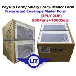 ACE Mailer Form 3PLY 2UP NCR Mailer Form / Payslip Computer Form / Salary Computer Form / Slip Gaji (500Fans/box) 1000Sets