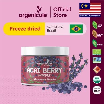 Organicule Acai Berry Powder [100g] Natural Anti-Aging Super Food | Antioxidant Immune Booster | Aids Cardiovascular Health & Skin Care | High in Polyphenols | 100% Authentic | Sourced from Brazil