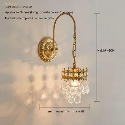 Đèn tường pha lê Bắc Âu trong phòng khách đèn tường phòng ăn cá tính sáng tạo đèn tường phòng ngủ hiện đại và đơn giản